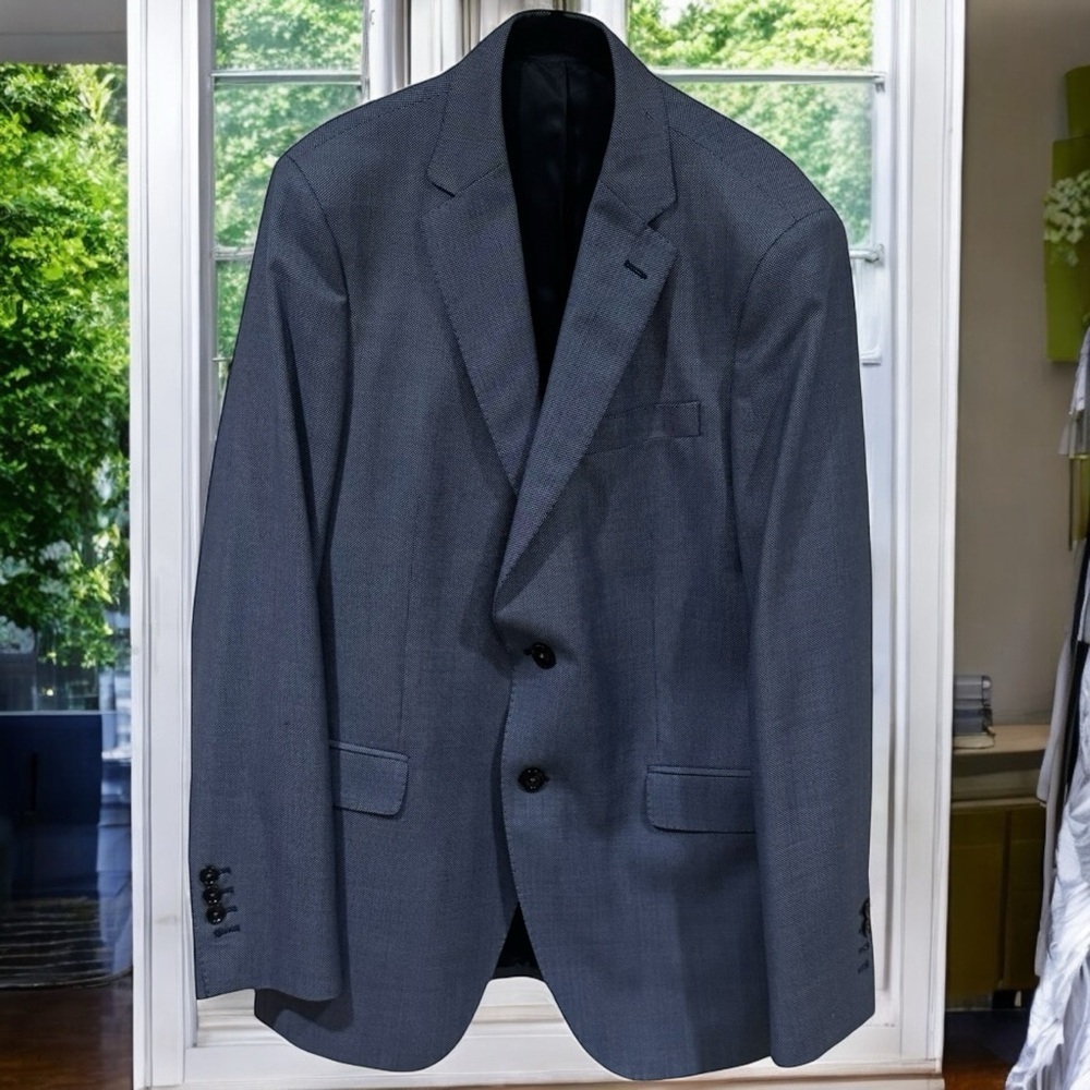 Carolina Herrera Blue Wool Exterior Sport Jacket Blazer‎ Classy Chic Men’s 40